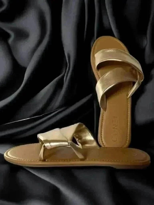 Womens Golden Wrap Slip Ons